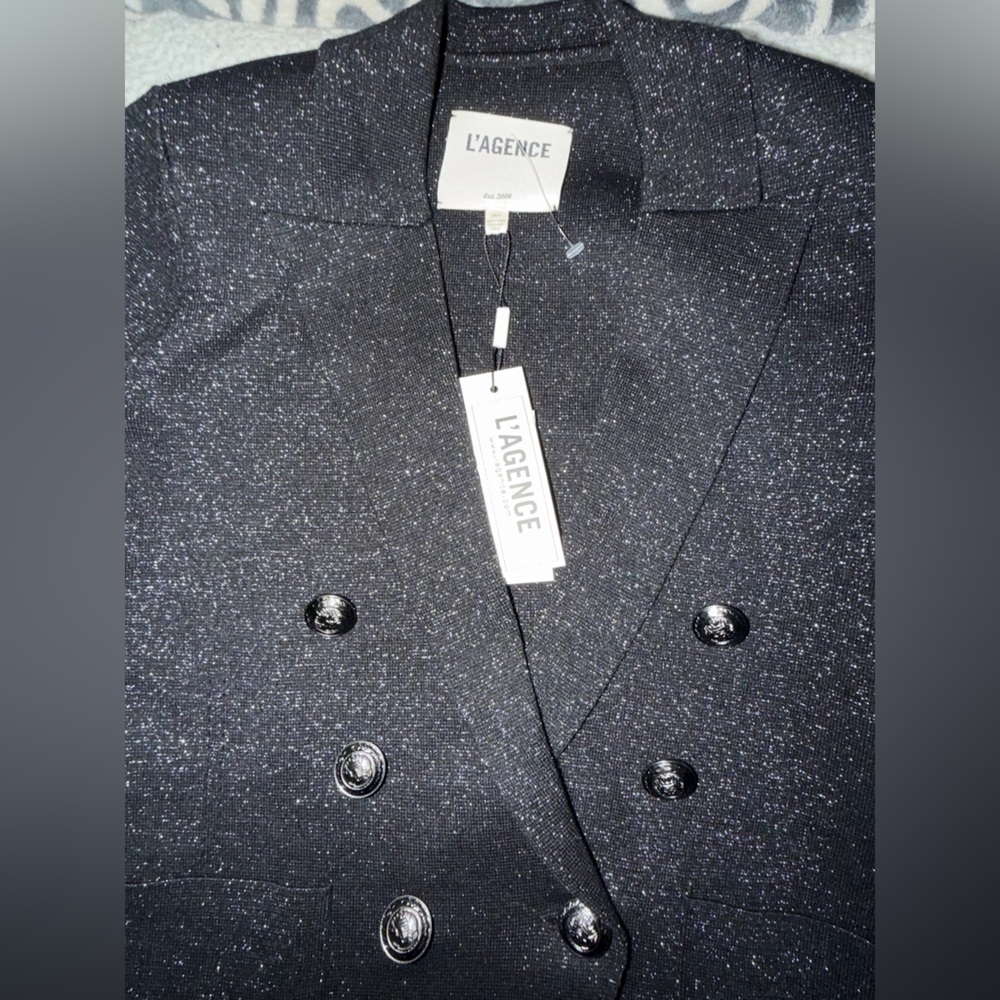 L'AGENCE Kenzie Metallic Knit Blazer - Picture 5 of 6